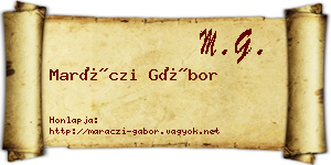 Maráczi Gábor névjegykártya